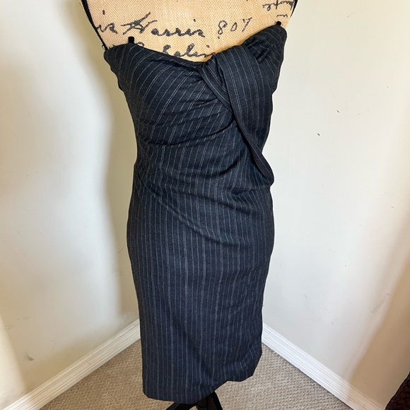 🖤SOLD🖤 Dolce & Gabbana DRESS STRETCH PINSTRIPE BUILTIN CORSET size 40 US 4 - Picture 7 of 16